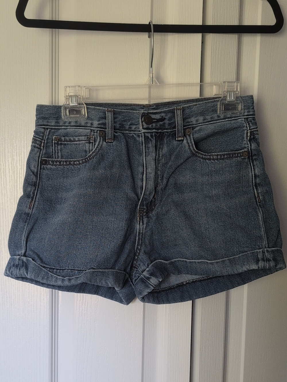 American Eagle Outfitters Light Blue Rolled Hem Denim Shorts